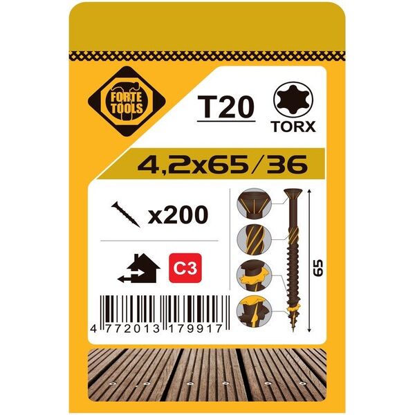 ΒΙΔΑ ΒΕΡΑΝΤΑΣ T20 4.2X65 ΚΑΦΕ (200)