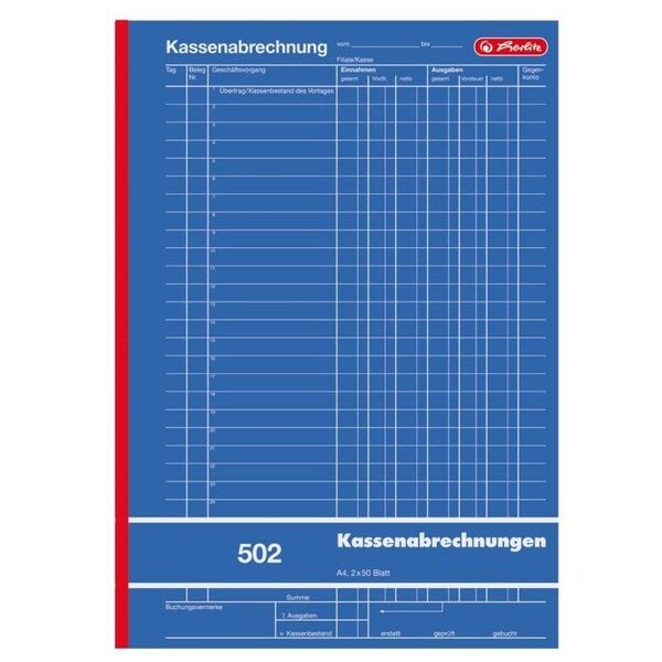 Herlitz Απόδειξη Ταμείου A4 502 2x 50 Φύλλα