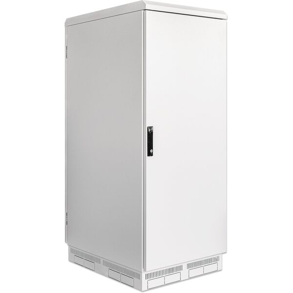 INTELLINET IP55 48,26cm 19 ιντσών ντουλάπι δικτύου με ενσωματωμένους ανεμιστήρες 27HE 800mm βάθος ανθεκτικό στη σκόνη και το νερό, τοποθετημένο γκρι RAL7035