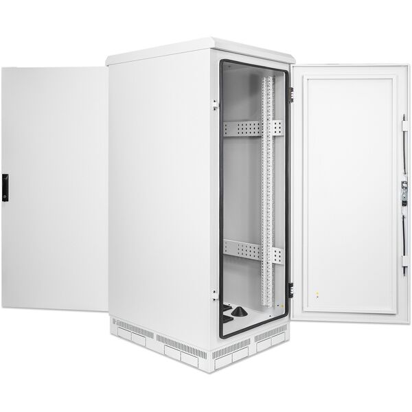 INTELLINET IP55 48,26cm 19 ιντσών ντουλάπι δικτύου με ενσωματωμένους ανεμιστήρες 27HE 800mm βάθος ανθεκτικό στη σκόνη και το νερό, τοποθετημένο γκρι RAL7035