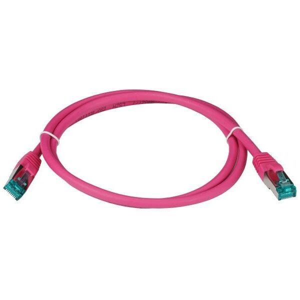 Καλώδιο Patch RJ45 S/FTP Cat6A LSZH Magenta Μήκος 2m 4x2xAWG27/7 σύμφωνα με TIA/EIA568B θωρακισμένο Πρότυπα μετάδοσης 10Gbit
