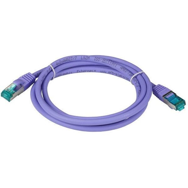 Καλώδιο Patch EFB RJ45 S/FTP Cat6A LSZH Μωβ Μήκος 0,5m 4x2xAWG27/7 σύμφωνα με TIA/EIA568B θωρακισμένο Πρότυπα μετάδοσης 10Gbit