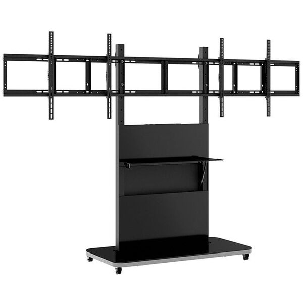 HAGOR Pro-Tower L Dual κινητό σύστημα στήριξης για 2 τηλεοράσεις 140-165cm 55-65 ίντσες VESA max. 600x400mm max. Φορτίο 2x 55 kg