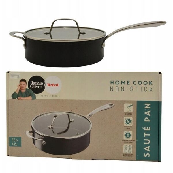 Τefal Jamie Oliver Cook's Classics HA τηγάνι με γυάλινο καπάκι 26 εκ./4.1 Λ, μαύρο