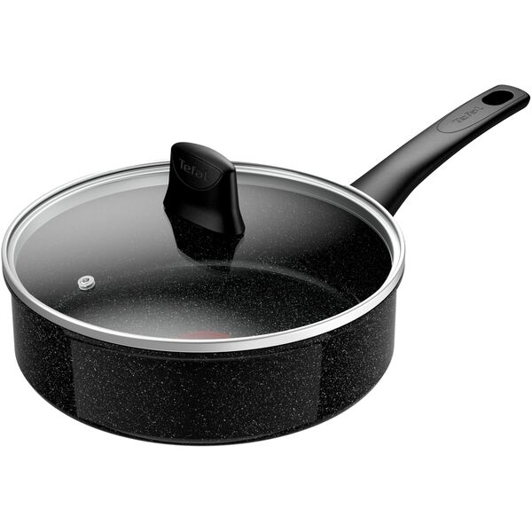 Τηγάνι Tefal Intens'Ceram με γυάλινο καπάκι 24 cm/3.2 L, μαύρο