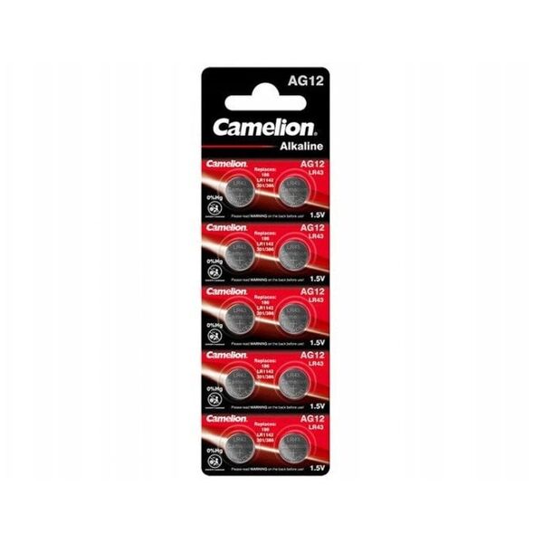Μπαταρία χωρίς υδράργυρο, AG12/LR43/386, B10, 1.5V, CAMELION, 10 τεμ.