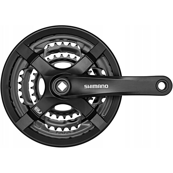 Shimano FC-TY501 crankset, 175 mm 48/38/28T, 6-8v, with chain guard