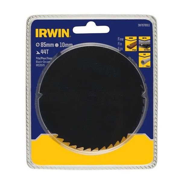 ΚΥΚΛΙΚΟ ΠΡΙΟΝΙ IRWIN WIDI HSS ΓΙΑ ΞΥΛΟ/ΜΕΤΑΛΛΟ/PVC 85x10x44z