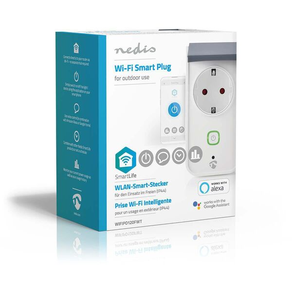 Nedis SmartLife WIFIPO120FWT έξυπνη πρίζα, 16 A, 3680 W, IP44