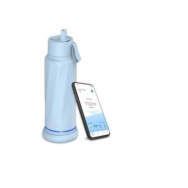 WaterH VITA FlipLid smart drinking bottle, 532 ml, light blue