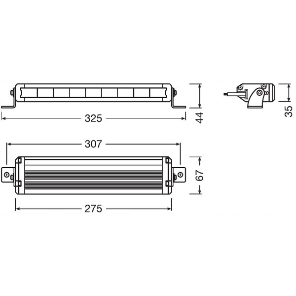 Λάμπα εργασίας OSRAM LEDriving LIGHTBAR VX250-SP, 12/24V, 1500lm, 6000K, έγκριση: E4, ECE R10, ECE R112 (πλευρική τοποθέτηση)