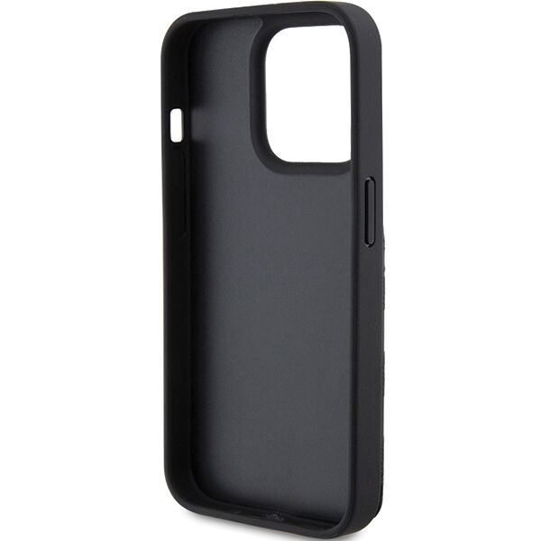 Karl Lagerfeld case for iPhone 15 Pro 6,1" KLHCP15LSAKCNSCK black hardcase Saffiano Cardslots and Stand Monogram Choupette 3666339169619