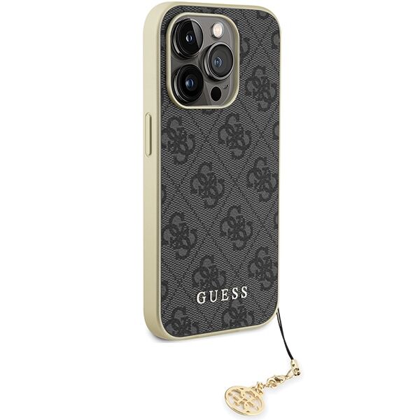 Guess case for iPhone 15 Pro 6,1" GUHCP15LGF4GGR gray hardcase 4G Charms Collection 3666339171681
