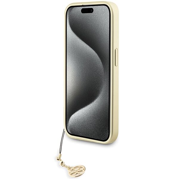 Guess case for iPhone 15 Pro 6,1" GUHCP15LGF4GGR gray hardcase 4G Charms Collection 3666339171681