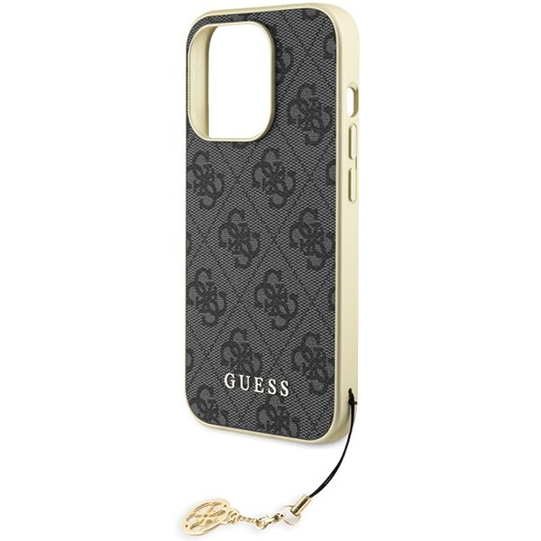Guess case for iPhone 15 Pro 6,1" GUHCP15LGF4GGR gray hardcase 4G Charms Collection 3666339171681