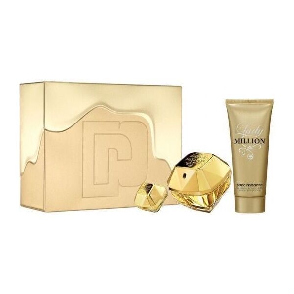 Paco Rabanne Zestaw Lady Million EDP spray 80ml + Body lotion 100ml + EDP spray 5ml