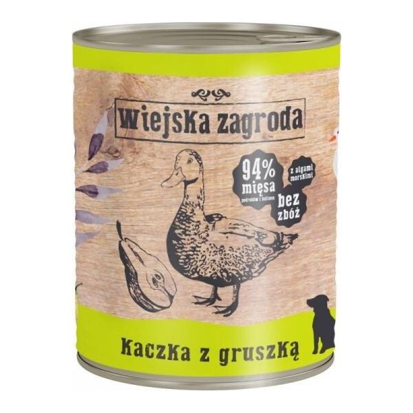 Wiejska Zagroda  Karma mokra dla psa Kaczka z gruszką (dorosły) II 800g