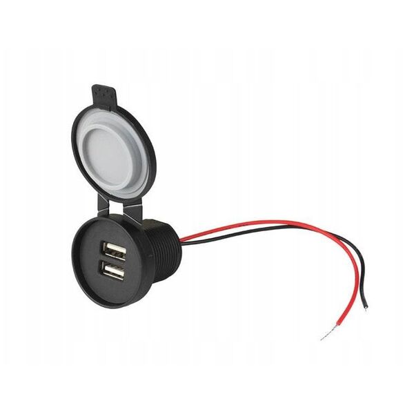 ΕΝΣΩΜΑΤΩΜΕΝΟΣ ΦΟΡΤΙΣΤΗΣ ΑΥΤΟΚΙΝΗΤΟΥ 2x USB-A 2,4A x2 συνολικά 4,8A IP67