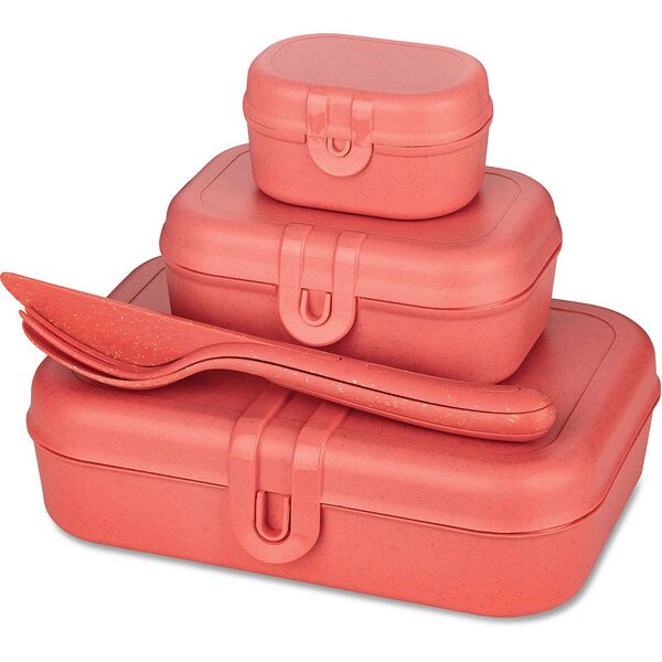 Lunchbox PASCAL READY, σετ 3 δοχείων και μαχαιροπίρουνα, KOZIOL