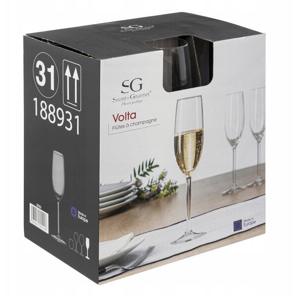 Ποτήρια σαμπάνιας VOLTA, 6 τεμάχια x 210 ml
