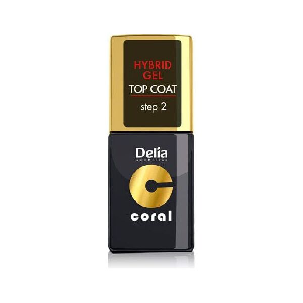 Delia Cosmetics Coral Hybrid Gel Emalia do paznokci Top Coat 11ml