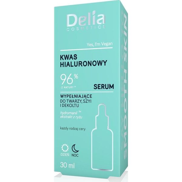 Delia Kwas hialuronowy - 96% z natury - Serum wypełniające do twarzy, szyi i dekoltu 30ml