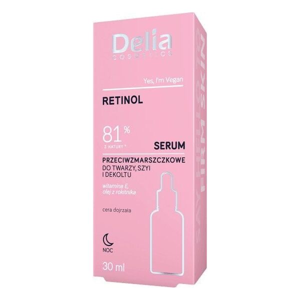 Delia Retinol - 81% z natury - Serum przeciwzmarszczkowe do twarzy, szyi i dekoltu 30ml