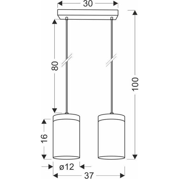 Lampa wisząca Candellux Wels lampa wisząca 2X40 czarny+drewniany klosz dymiony 32-21991