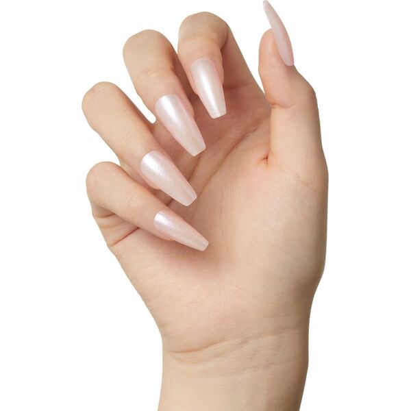 Kiss KISS Sztuczne paznokcie na klej Gel Fantasy Sculpted, Pearl, Long Length, Coffin Shape