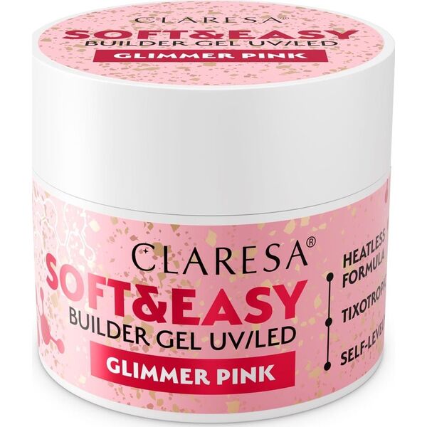 Claresa CLARESA N Żel budujący do paznokci Soft&Easy Builder Glimmer Pink 12g