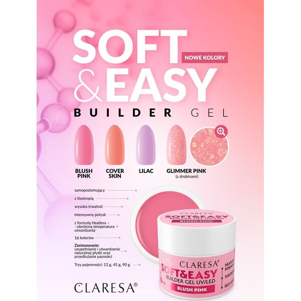 Claresa CLARESA N Żel budujący do paznokci Soft&Easy Builder Lilac 45g