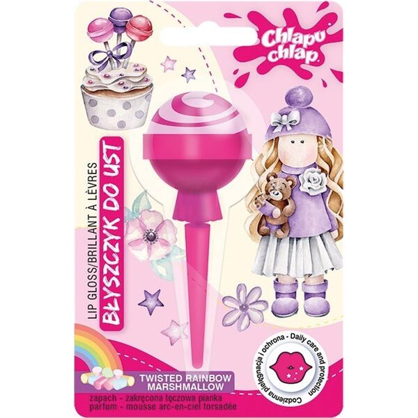 Chlapu Chlap CHLAPU CHLAP Błyszczyk do ust Lizak - zakręcona tęczowa pianka 8ml