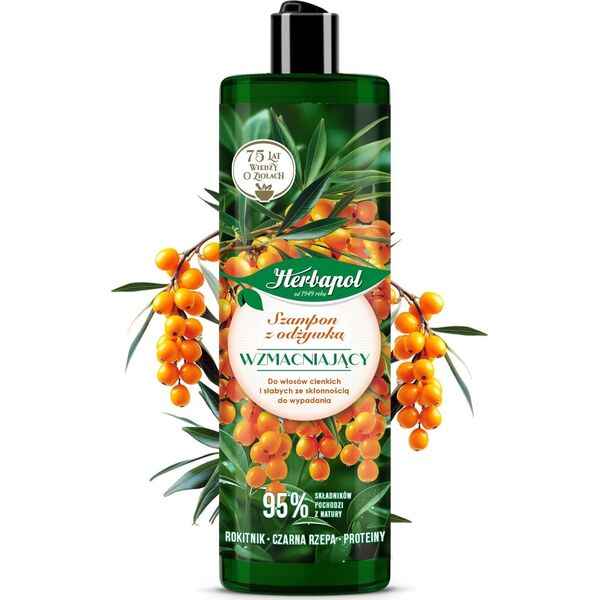 Herbapol HERBAPOL Szampon z odżywką wzmacniający Rokitnik + Czarna Rzepa + Proteiny 400 ml