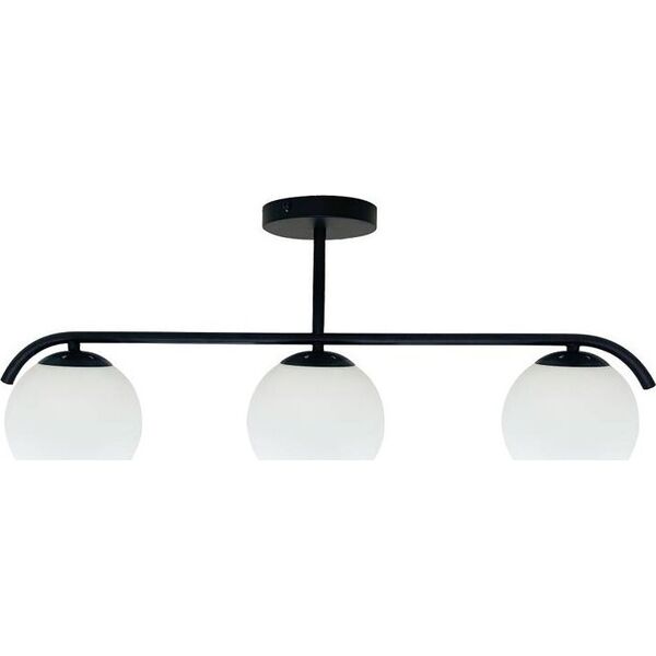 Lampa sufitowa Candellux AMADEO lampa sufitowa czarny 3x40W E14 klosz biały  33-35417