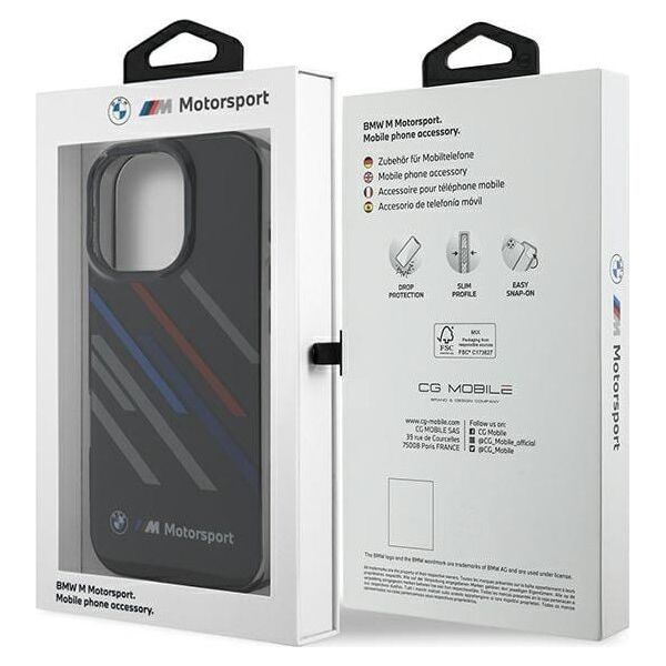 BMW BMW BMHCP16X23HTRAK iPhone 16 Pro Max 6.9" czarny/black hardcase Motosport IML Random Stripes