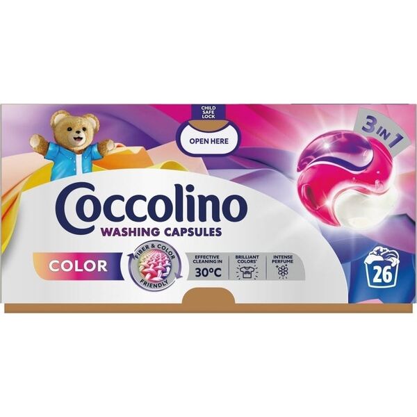 Unilever COCCOLINO Kapsułki 3w1 do prania kolorowych tkanin (26 prań) 449.8 g