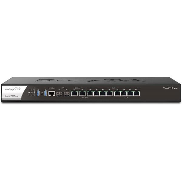 DRAYTEK Router Vigor 3912S 2x 10G/1G SFP+ 2x 2.5G/1G/100M/10M 4x 1G/100M/10M Ethernet