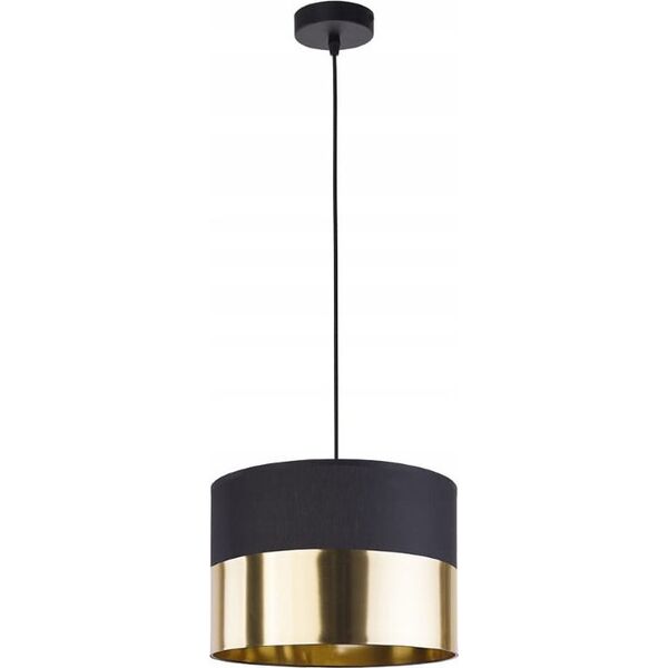 Lampa sufitowa wisząca 110cm Czarno-złoty klosz 20cm 1xE27 Londyn gold