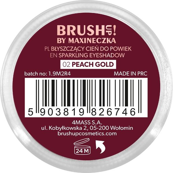 CLARESA Brush Up! by Maxineczka Błyszczący Cień do powiek 02 Peach Gold 3 g