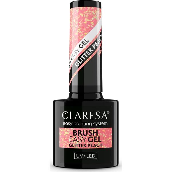 CLARESA Brush Easy Gel Żel do paznokci - Glitter Peach 5 g