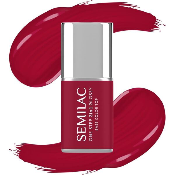 SEMILAC One Step Glossy 3in1 Lakier hybrydowy do paznokci S575 Dark Red 7 ml