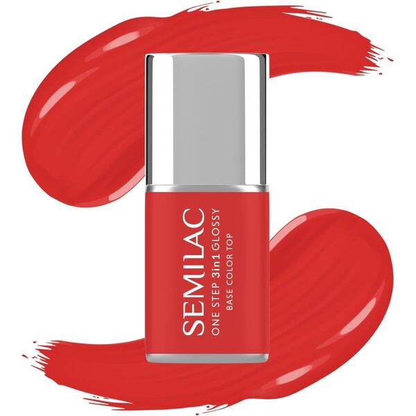 SEMILAC One Step Glossy 3in1 Lakier hybrydowy do paznokci S530 Scarlet 7 ml
