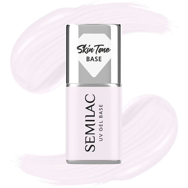 SEMILAC Skin Tone Baza coverowa do lakierów hybrydowych półtransparentna Milky Pink 7 ml