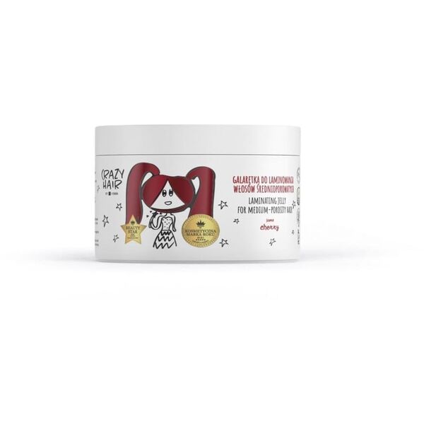 HISKIN Crazy Hair Galaretka do laminowania włosów średnioporowatych - Cherry (wiśnia) 300 ml