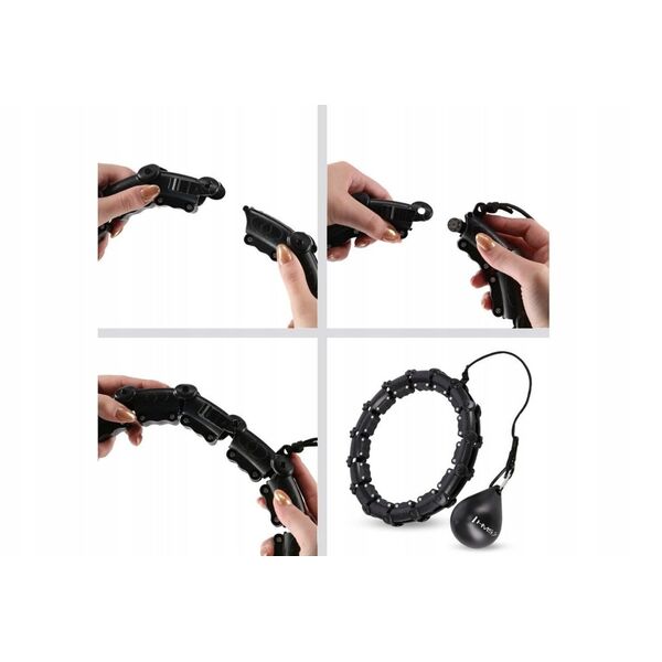 ZESTAW HULA HOP HHW02 BLACK Z WYPUSTKAMI I OBCIĄŻNIKIEM HMS + PAS BR163 RED