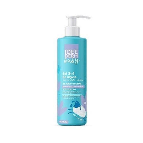 IDEE DERM Baby Żel 3w1 do mycia twarzy ciała i włosów 400 ml