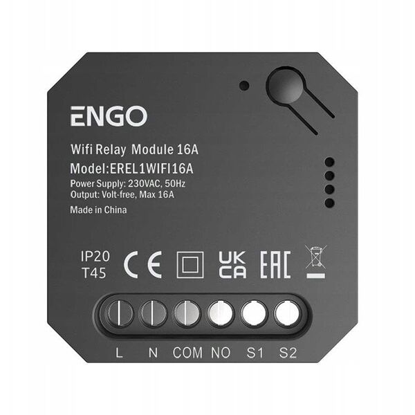 EREL-16WiFi - Smart Relay - Έξυπνο ρελέ WiFi, για το σύστημα ENGO Smart, 1x16A, NO-COM