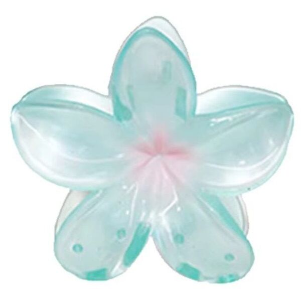 Spinka do włosów klamra XL kwiat OMBRE transparentny niebieski 7,5 x 8cm SP397N