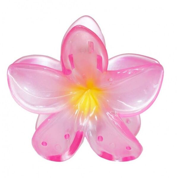 Spinka do włosów klamra XL kwiat OMBRE transparent róż 7,5 x 8cm SP397R