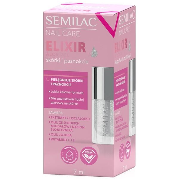 Semilac Nail care Żelowy eliksir do skórek i paznokci aloe 7ml
